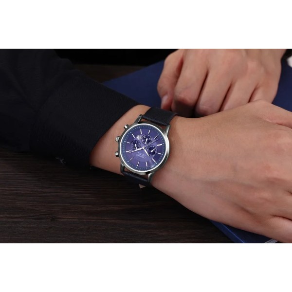 Män Casual Sport Business Armbandsur Mode Läder Militär Quartz Watch for Man Klänning Analog watch med datum CH0401