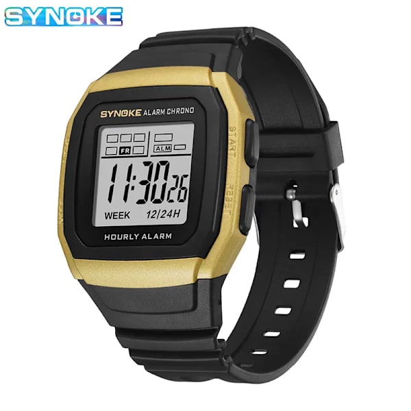 PANARS Sport utomhus Elektronisk watch Pu-rem Väckarklocka Stoppur Watch Vattentät multi militärklockor 2022 New gold