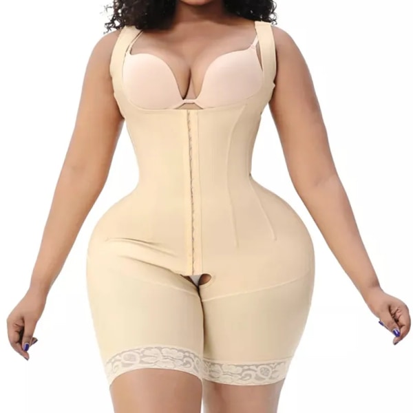 Fajas Body Shapers Kvinnor Bantningskorsett Body Shapewear Reducing Belly Binder Bbl Magkontroll Kvinnor Underkläder Plus Size Beige M