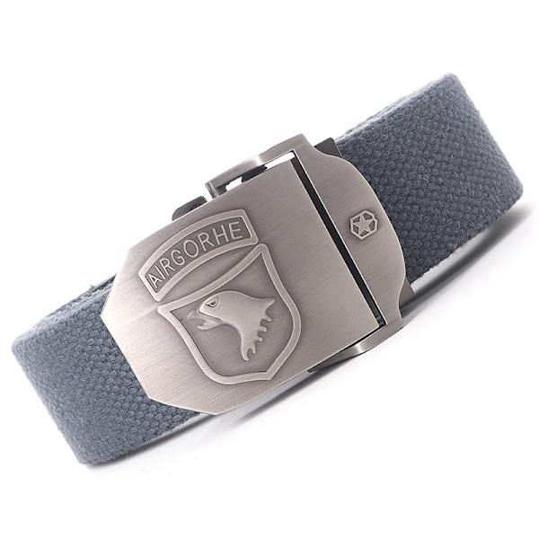 Canvas militärt taktiskt bälte män Hög kvalitet brett metall slät spänne bälte Byxor Tillbehör Ny unisex utomhusträningsbälte Dark grey belt 110cm