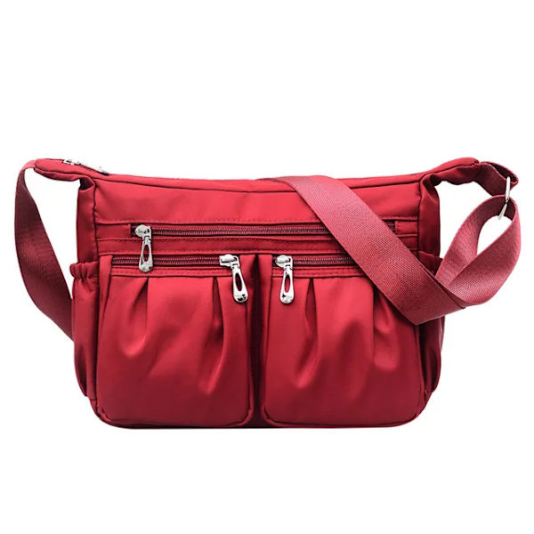 Yogodlns Oxford vattentät axelväska Dam Casual Crossbody-väska Multifunktion Shopping-handväska Messenger-väska med stor kapacitet red -2 as detailpage