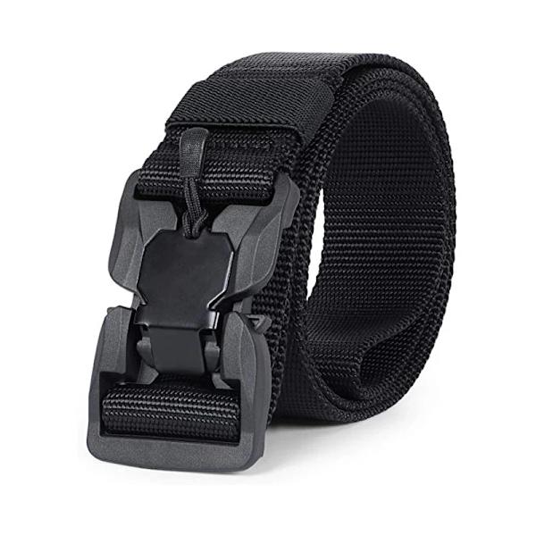 Äkta taktiskt bälte magnetiskt spänne snabbkopplingsbälte Casual Nylon Träningsbälte Herrbyxor Svart bälte 01 Elasticity gray 45to47inch