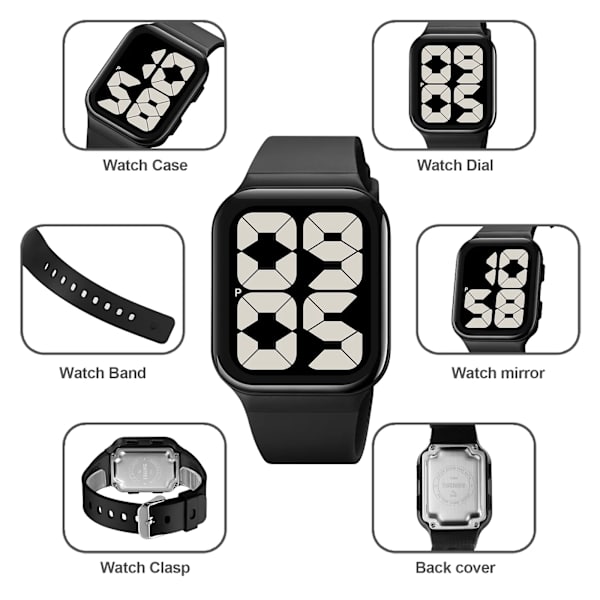 SKMEI Fashion Date Sport Bakljus Digitala klockor För Herr Dam 5bar Vattentät Date Watch Väckarklocka reloj hombre pink white