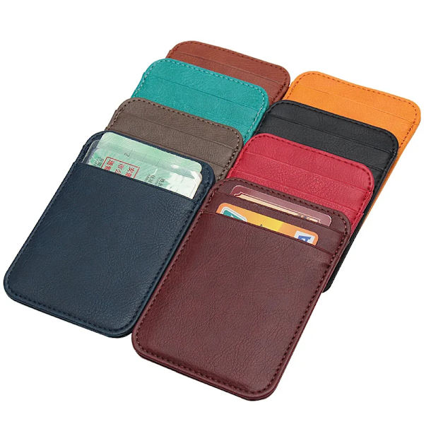 Mini PU Läder ID Visitkortshållare Kvinnor Män Multi Slot Slim Enfärgad Körkortsväska Case Kreditkortsväska Red