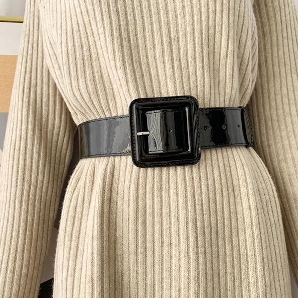 Brett kvinna midjebälte Solid lackläder Stora korsettbälten för kvinnor Högkvalitativ klänning Midjeband Stor tröja Jeansrem Röd white belt 103x4.8cm