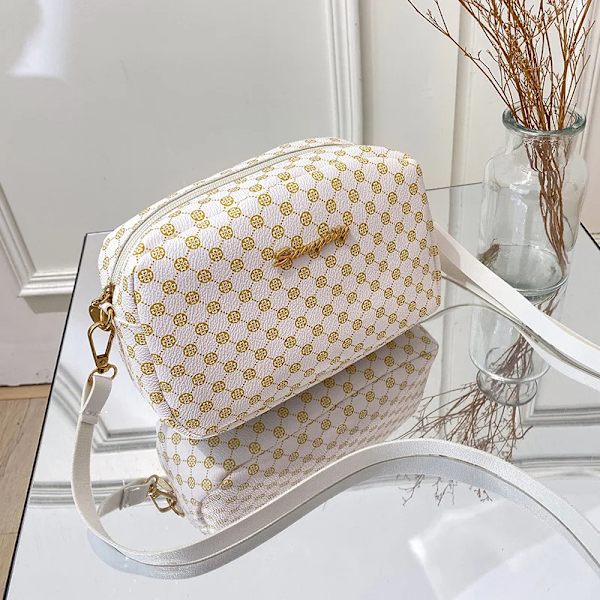 Damväska Ny Messenger Shoulder Liten fyrkantig väska PU-läder Casual Mobiltelefon Cross Body Bag Lyx Handväskor Designer S1 white