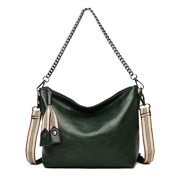 Nya designerkedjor Handväskor Damväska Mode Mjukt PU-läder Kvinnor Axelväskor Stor Lyx Kvinnlig Crossbody tygväska Green