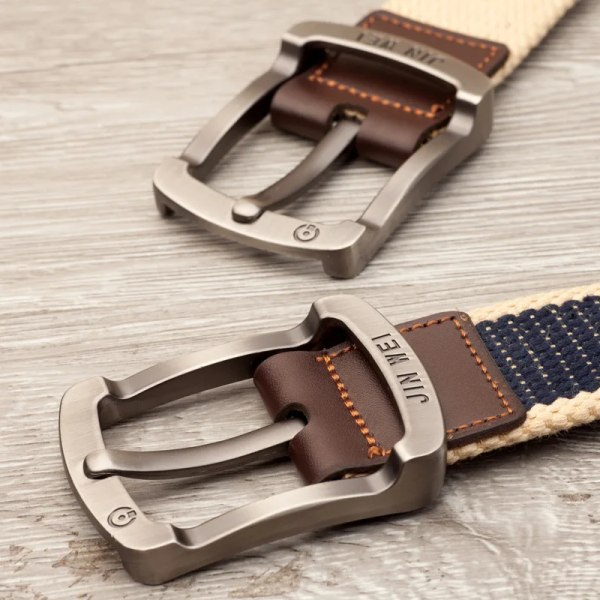 Herrspänne canvas bälte polyester flätat utomhus fritidsbyxor bälte 110-140 i längd 3,8 cm i bredd PWD001 Khaki 120cm