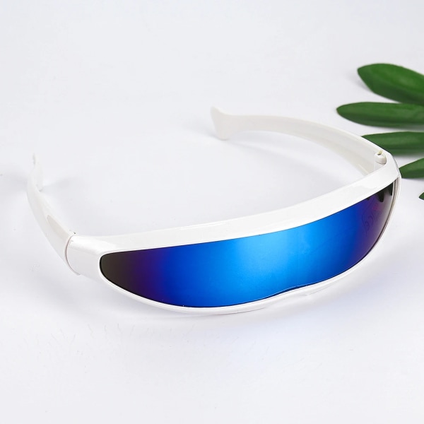Futuristic Narrow Cyclops Visir Solglasögon Laser Glasögon UV400 Personlighet Spegellins Kostym Glasögon Glasögon Herrglasögon Black-Grey Other