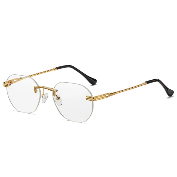 Brun Ramlös Guld Metall Solglasögon Damer Kantlös Gradient Lins Blå Mode Solglasögon För Herr UV400 Sommar 2023 09 Gold-Trans As Picture