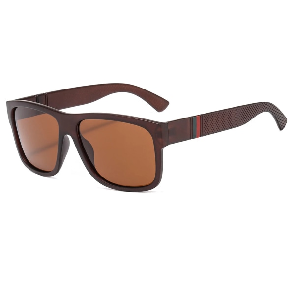 2021 Lyxiga polariserade solglasögon Herr körning Man Solglasögon för män Retro Kvinnor Märkesdesigner UV400 Gafas Tea MULTI