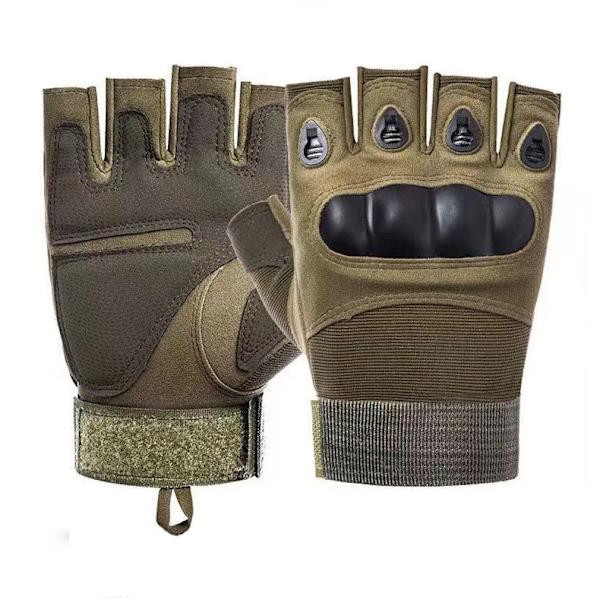 Vinter Helfingerhandskar Herr militära taktiska handskar Utomhussport Motorcykel Cykelhandske Combat Army Fan Handskar Half finger-Green M