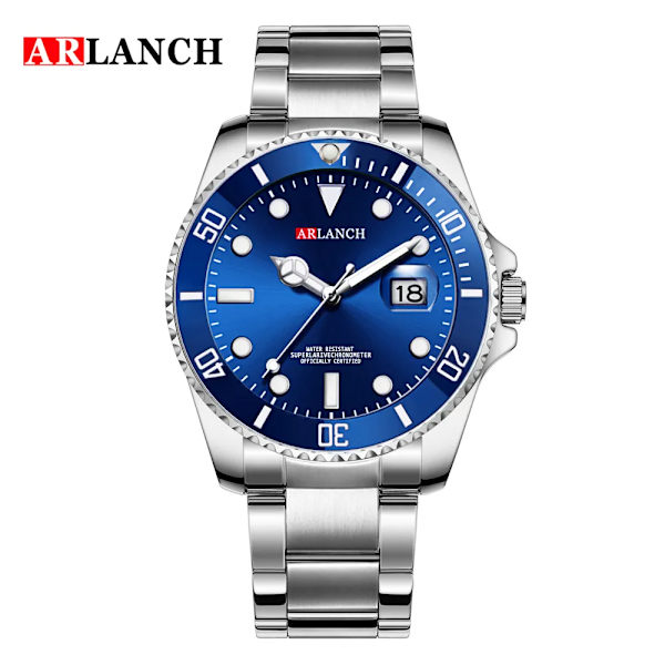 Klassisk watch Quartz Green Ghost Diver Series Rostfritt stål Vattentät kalenderklocka Business Luxury Watch Reloj Hombre 305LAN