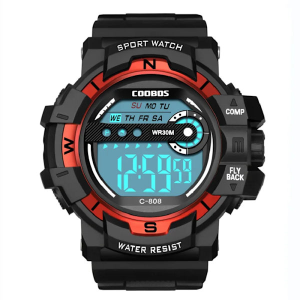 Mode herr LED digital watch Date Sport utomhus elektronisk watch för män Toppmärke Lyx militärklockor relogio masculino Red 2