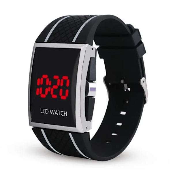 Watch 2021 Mode Digital Armbandsur Sportklockor För Herr Elektronisk klocka Led watch Väckarklocka Zegarek Lover Klockor Black White