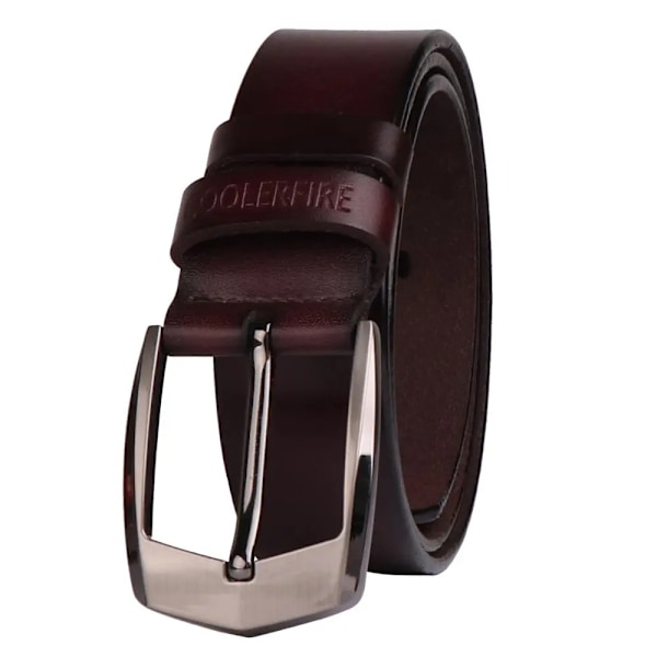 Coolerfire män högkvalitativt bälte i äkta läder lyxiga designerbälten män kosnmode Strap hane Jeans för män cowboy HQ043 COFFEE 100cm