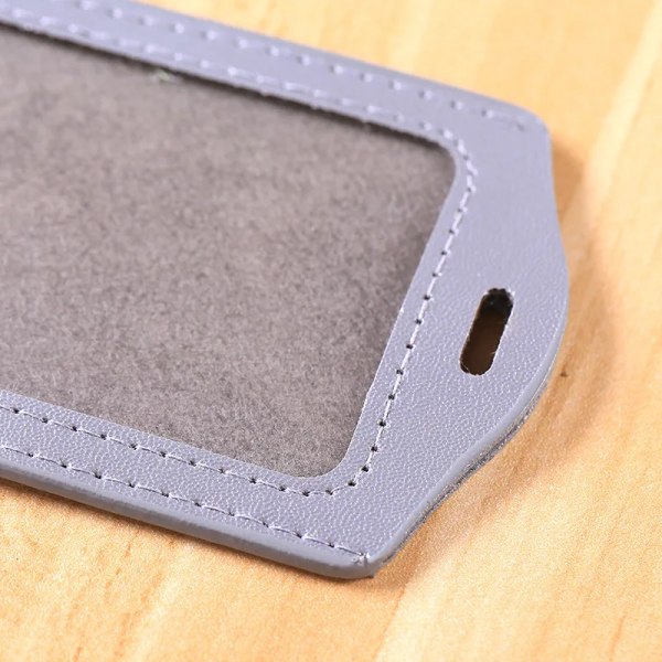 Mode Män Kvinnor Kreditkortshållare Case i PU-läder Studentmärke Buss ID-kortshållare Case Cover Organizer Grey(.735)