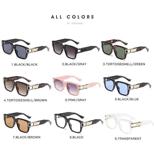 ZFYCOL Retro fyrkantiga solglasögon Män Lyxmärke Oversized Dam Solglasögon Mode Glasögon Bilkörning Solglasögon UV400 Oculos C3 Leopard Green Other