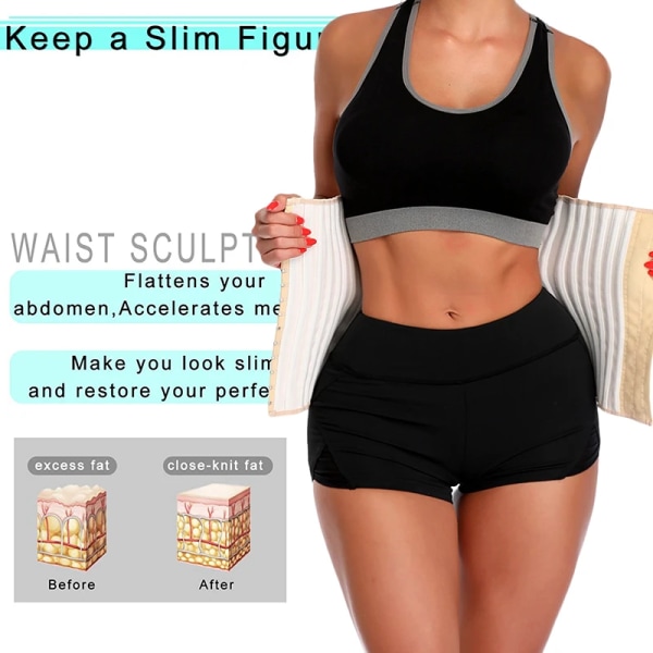 Fajas Colombiana Latex Timglas Fast Waist Trainer 25 Stålben Långt bålband Dam Underbyst Korsett Cincher Sportgöringar Latex black XXXXL