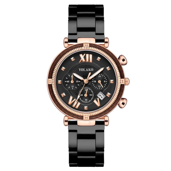 6 st set lyx damklockor Magnetisk stjärnhimmel kvinnlig klocka Quartz Armbandsur Mode Watch relogio feminino Black