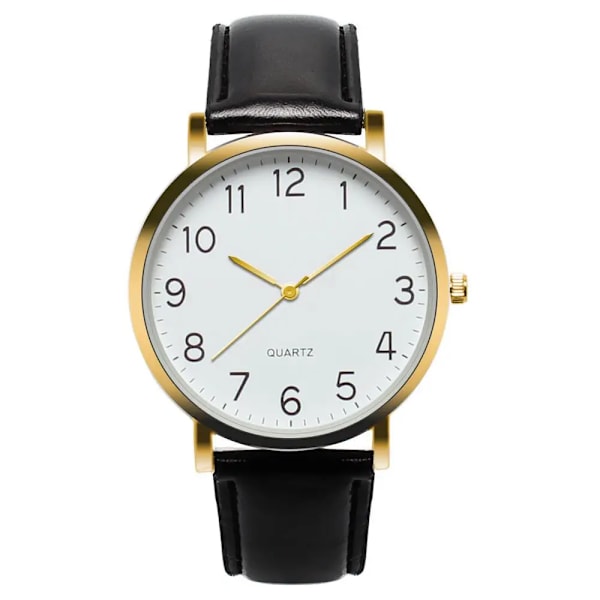 2019 Toppmärke Heta Herrklockor Mode Läderband för män Unisex Enkel Busines Analog Legering Vintage Quartz Watch Manklocka gold