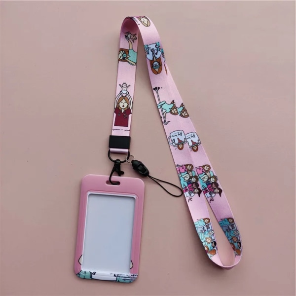 Sjuksköterska Doctor Lanyard ID-korthållare Lanyard Flickor Credential Holdare Halsband Dam Badge Hållare Nyckelringar Tillbehör lanyard card holder(.2377)