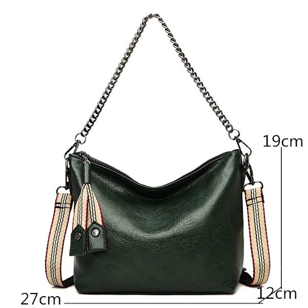 Nya designerkedjor Handväskor Damväska Mode Mjukt PU-läder Kvinnor Axelväskor Stor Lyx Kvinnlig Crossbody tygväska Gray