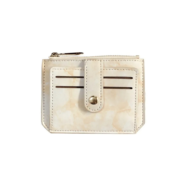 1 ST Mini PU Läder Kreditkortshållare Skydd Cover Hasp Kvinnor Män Liten Ultra-Tunn plånbok Organizer Case Paket Myntväska Beige