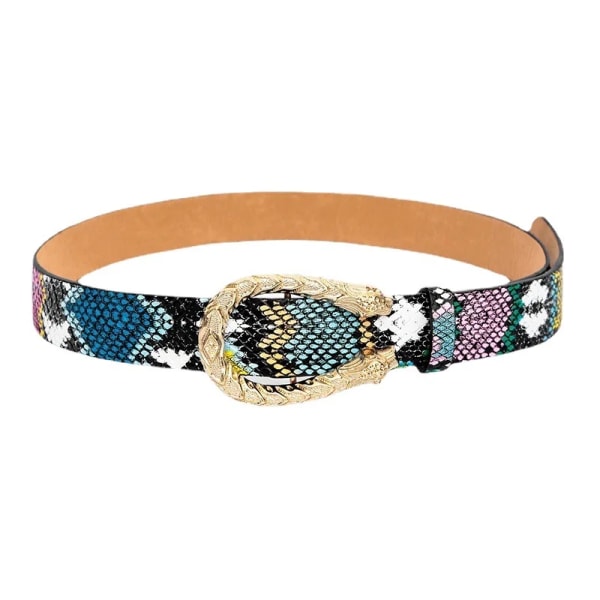 Färgglada Snake Skin Print Bälten För Kvinnor Mode Y2K Bälte Kvinna Dekorativ Korsett För Kläder Klänning Pu Läder Midjeband 2022 Type A 100cm