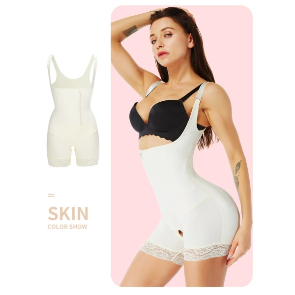 Aiconl Kvinnor Waist Trainer Body Latex Shapewear Butt Lifter Magekontroll Midjeformning Smalning Underkläder Beige XXXL