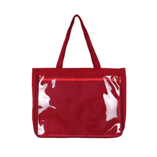 Ny japansk Kawaii Ita-väska Kvinnor High School Tonårsflickor JK-väska Stor canvasväska PVC Transparent itabag Axelväska Kvinnor Red