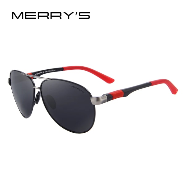 MERRYS DESIGN Klassiska pilotsolglasögon för män HD Polariserade solglasögon för körning Luftfart Legering Ram Fjäderben UV400 S8404 C01 Black Black