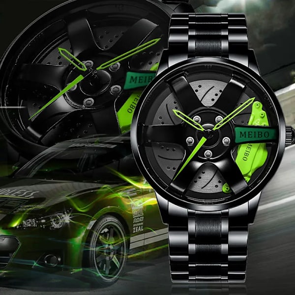 3D Sport Car Wheel Watch Nya armbandsur för män Mode Unik Watch Quartz Watch Lyxklockor yellow