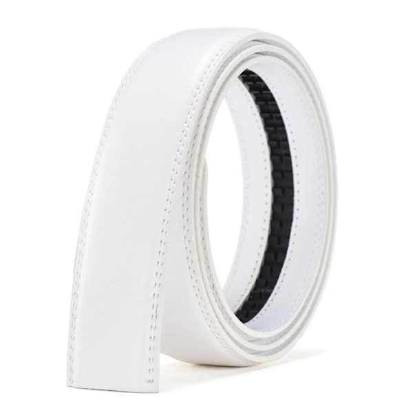 HIDUP Bra kvalitet äkta läder Automatisk modellbälte för män Endast blå färgrem utan spänne 3,5 cm bredd LUWJ17 White 125cm 38to40 Inch