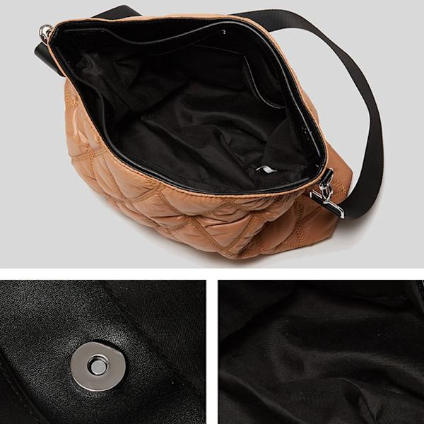 Casual Vadderad väska med stor kapacitet Handväskor Damer Designer Lingge Quiltade axelväskor Lyxig Nylon Sapce Crossbody-väska i bomull gray
