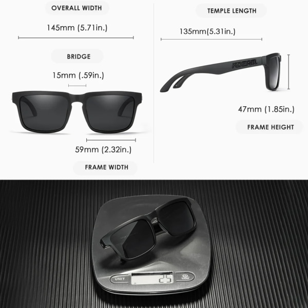 2022 nya KDEAM Ken Block polariserade solglasögon män fyrkantiga solglasögon reflekterande beläggning Spegellins UV400 märke med case C15 with B18 Case