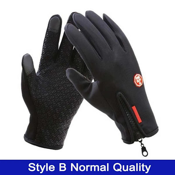Pekskärm Vinter Thermal Varm Cykling Cykelhandskar Cykel Skidor Utomhuscamping Vandring Motorcykelhandskar Sport Helfinger B Black M