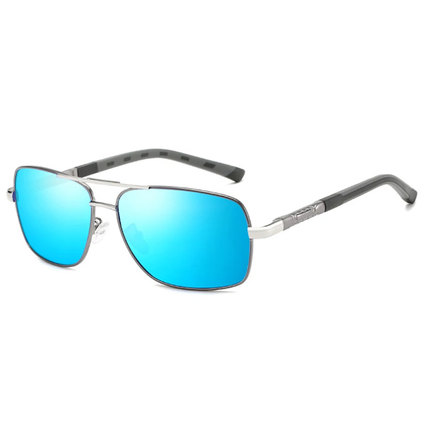 MUSELIFE Polarized Dam Solglasögon Herr Gradient Lins Runda Solglasögon Fyrkantiga Lyxmärke Oculos Lunette De Soleil Femme 5-Gun-Silver-Blue As Picture