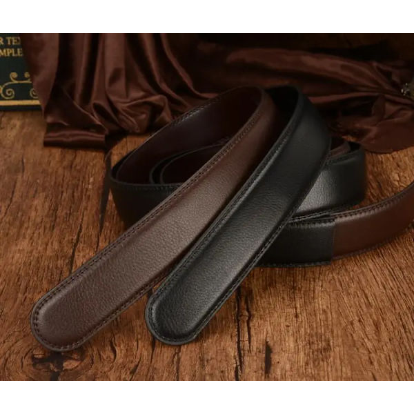 Inget spänne Designer Bälten Herr Body 3,5 cm Bred delat läder Hög kvalitet Herr Automatiskt Bälte Herrtillbehör ormskinn 125 cm 120 brown 115CM