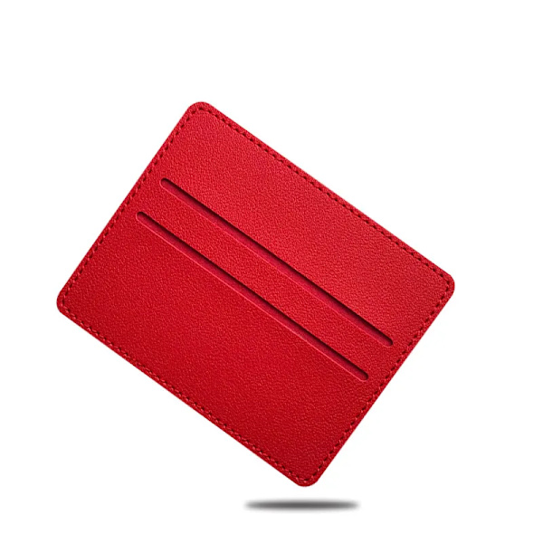 1 st Nytt mode för män/kvinnor Mini-ID-kort Business Case PU-läder Ultratunt Case Student case Red A