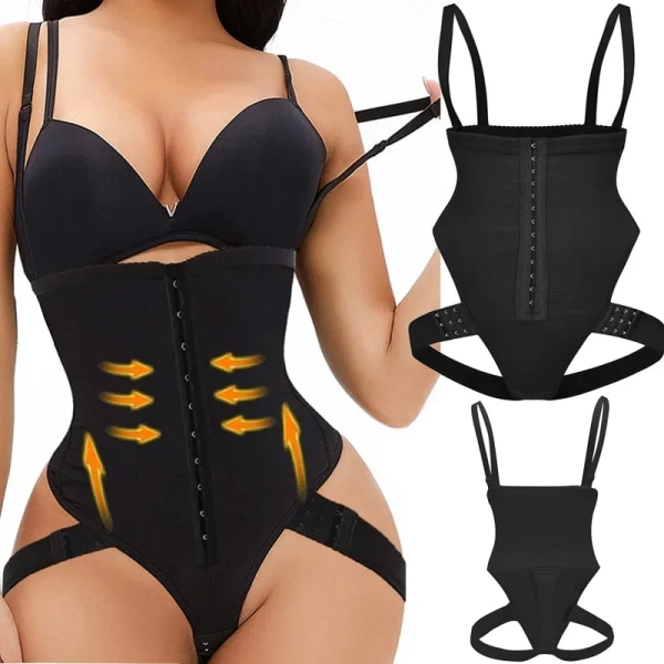 Kvinnors rumpa Lyftare Midja Cinchers Shapewear Manschett Magkontroll Trosor Lyft Höfterna Hög midja Body Shaper Trainer Underkläder Black 4XL