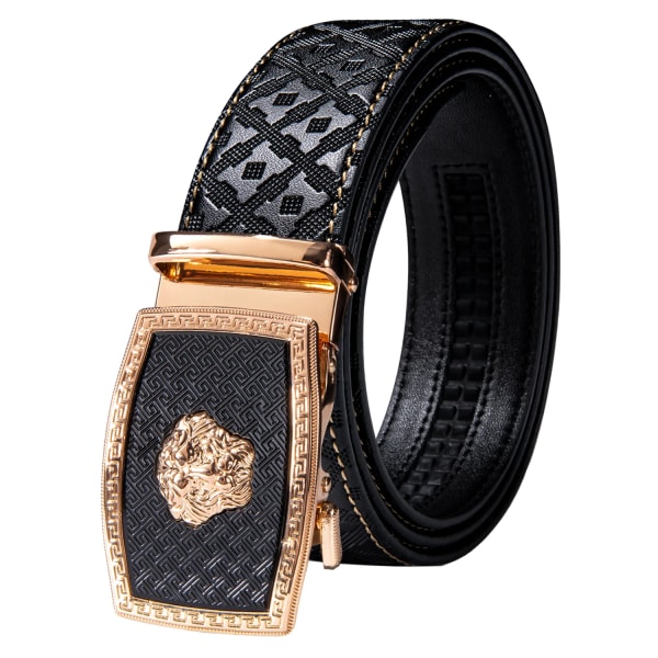 Designer Black Leather Herrbälten Prägling Spärrrem Midjeband Automatiska spännen Glidklänning Jeansbälte för män 110CM-130CM 2307DPA 110cm