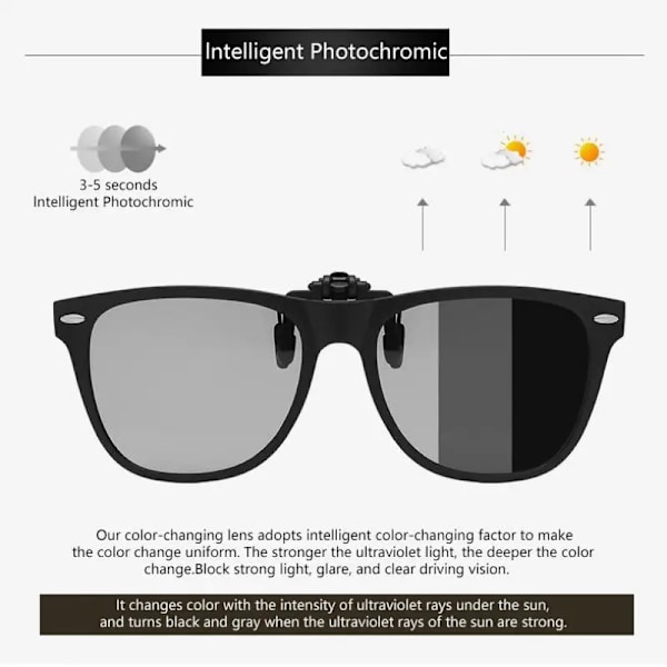 TR90 Polarized Clip On Solglasögon Män Flip Up Photochromic Solglasögon Spegel Blå Gul Lins Night Vision Körglasögon black orange red as picture