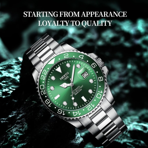 NIBOSI New Luxury Herr Mekanisk Armbandsur Rostfritt Stål Watch Toppmärke Klockor Reloj Hombre Automatisk Casual Armbandsur Type 1