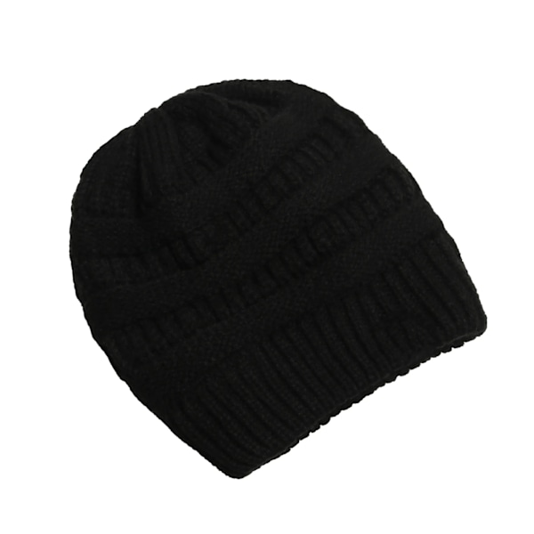 25 Färgade Enfärgade Beanies Kvinnor Stickade Beanie Hatt Mode Höst Vinter Varma Hattar SkulliesCap För Kvinnor Black