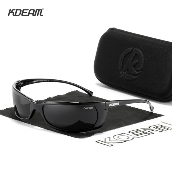 KDEAM New 2020 Goggles UV400 Polarized Solglasögon Herr Unikt formade solglasögon unisex med originalkartong KD7704 C3Black Original Box