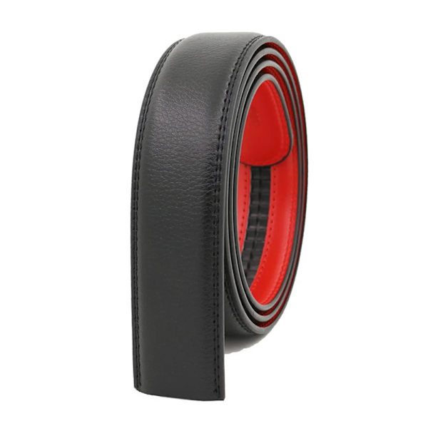 HIDUP Bra kvalitet äkta läder Automatisk modellbälte för män Endast blå färgrem utan spänne 3,5 cm bredd LUWJ17 Red 125cm 38to40 Inch