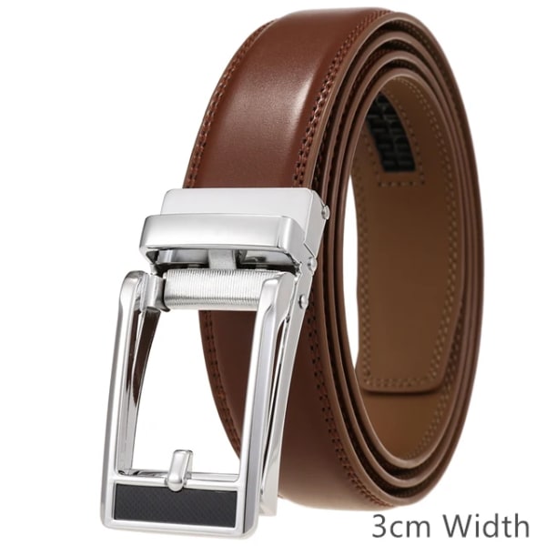 Märke 3 cm Bredd Herr Business Casual Bälten Äkta läder Herr Enkelt Bälte Modedesigner Formell kostym Bälte B908 Dark Brown 1 110cm