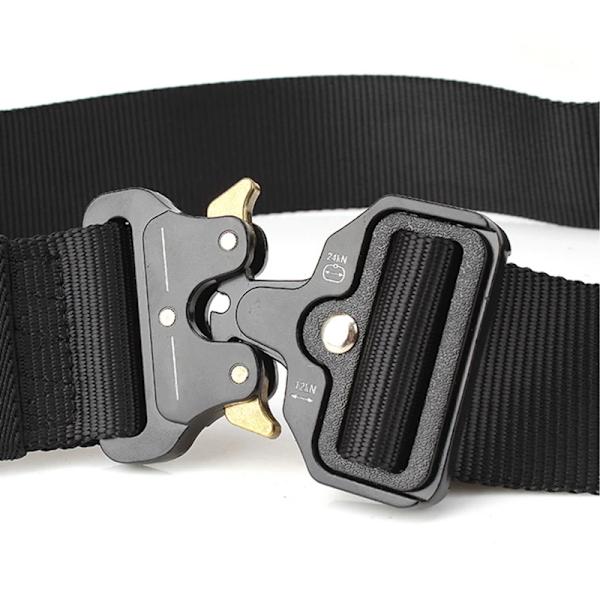 125-145CM taktiskt armébälte Militärträning Battle Nylon midjebälte Överlevnadstillbehör Krok Automatiska metallspännen för män 4.3cm B belt 2 hook 125cm