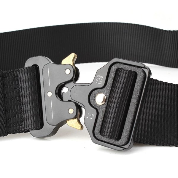 125-145CM taktiskt armébälte Militärträning Battle Nylon midjebälte Överlevnadstillbehör Krok Automatiska metallspännen för män 5.0cm B belt 2 hook 125cm